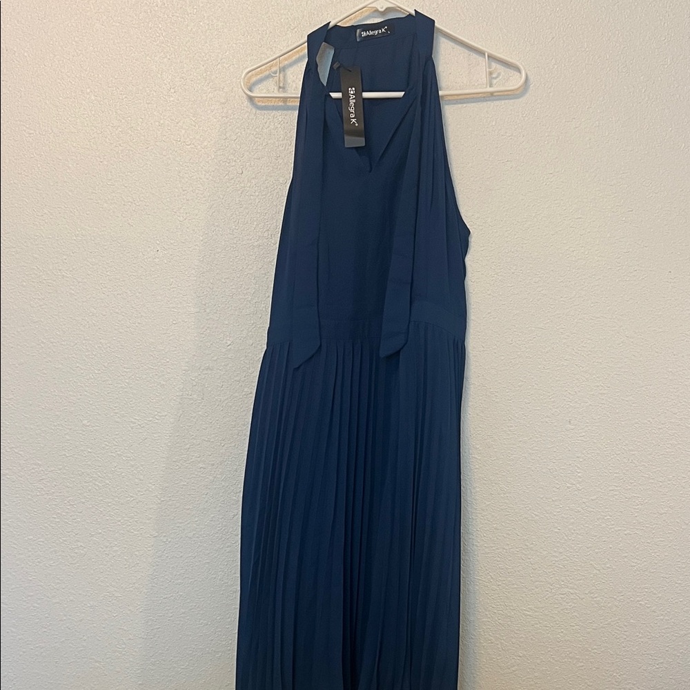 Alegra K Navy Blue dress size large NWT